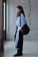 Asymmetric Layered Wrap Skirt
