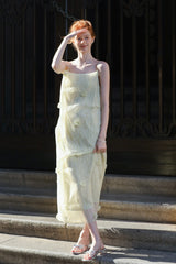 Three-Dimensional Relief Square Neck Slip Dress