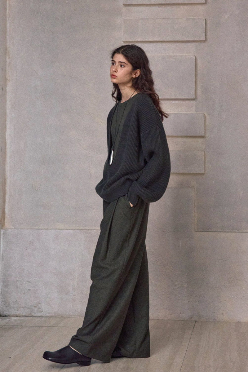 Lazy Deep V-Neck Pullover Top