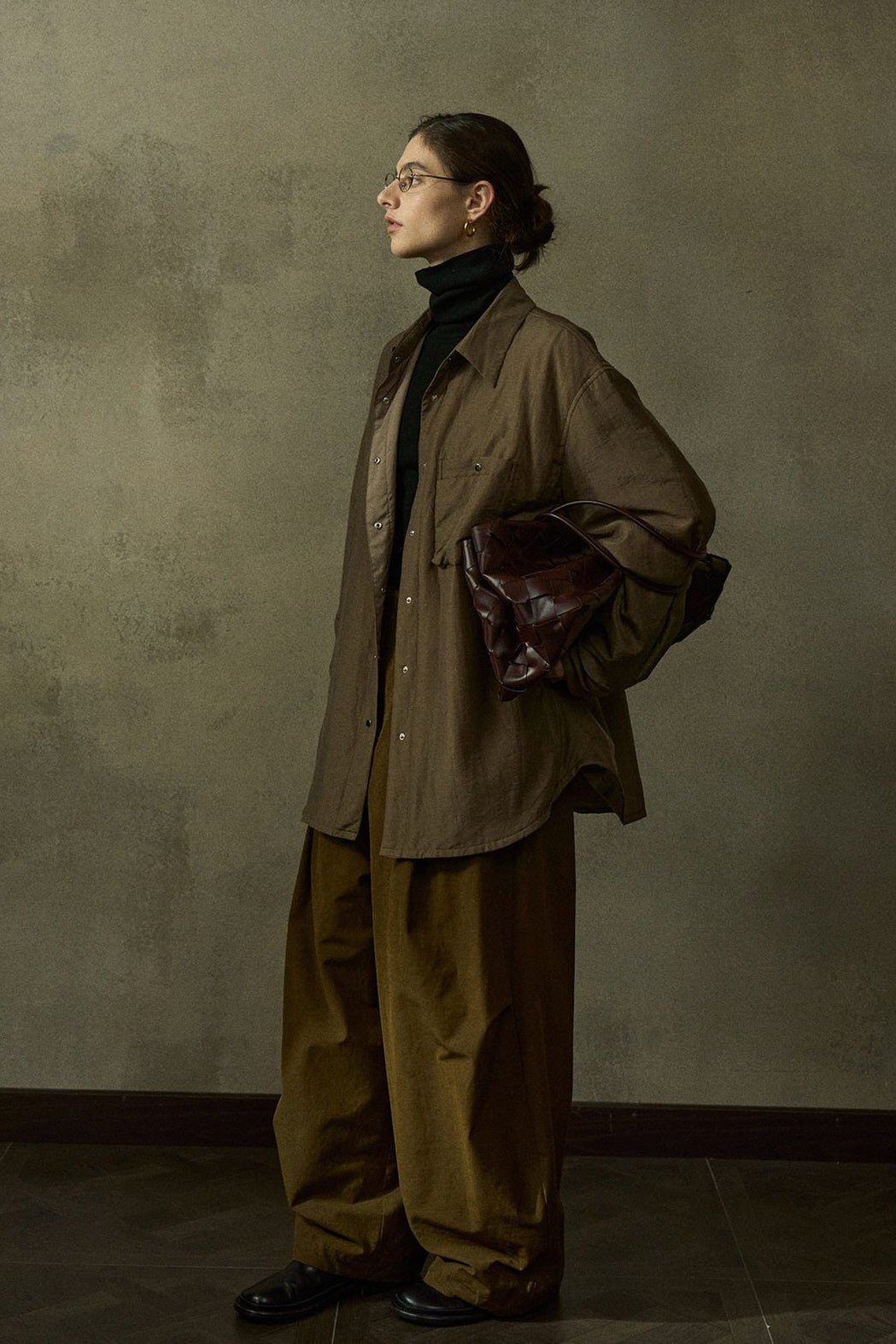 Glossy Padded Shirt Jacket