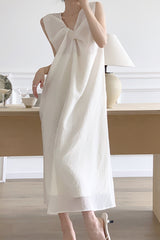 Twisted V-Neck Sleeveless Dress