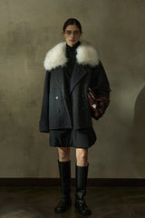 Reversible Statement-Collar Loose Jacket