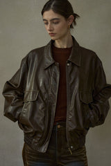 Distressed Loose Leather Jacket