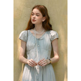 Shredded Pleated V-Neck Slim Shirt Dress