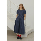 Gathered High Waist Midi Skirt