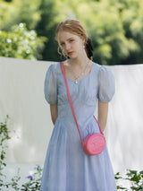 Square Neck Cinched Waist Slim Midi Dress