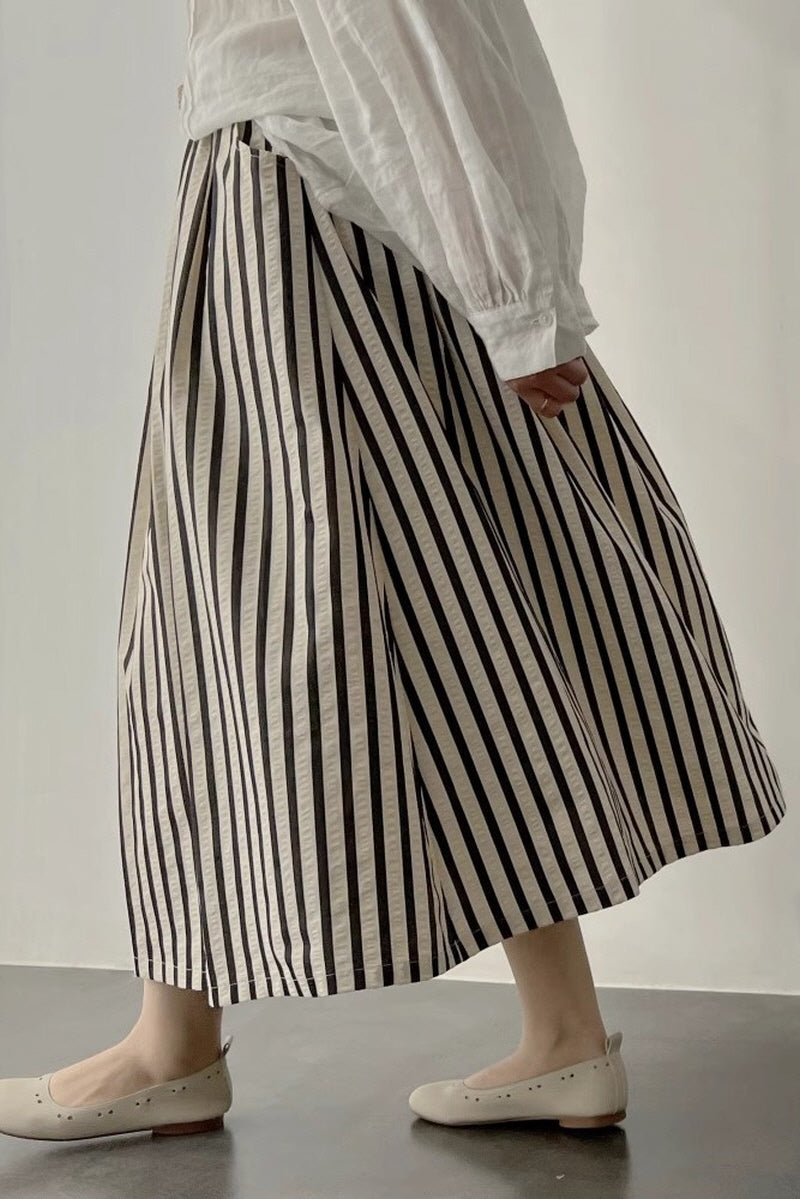 Striped Texture Umbrella Skirt
