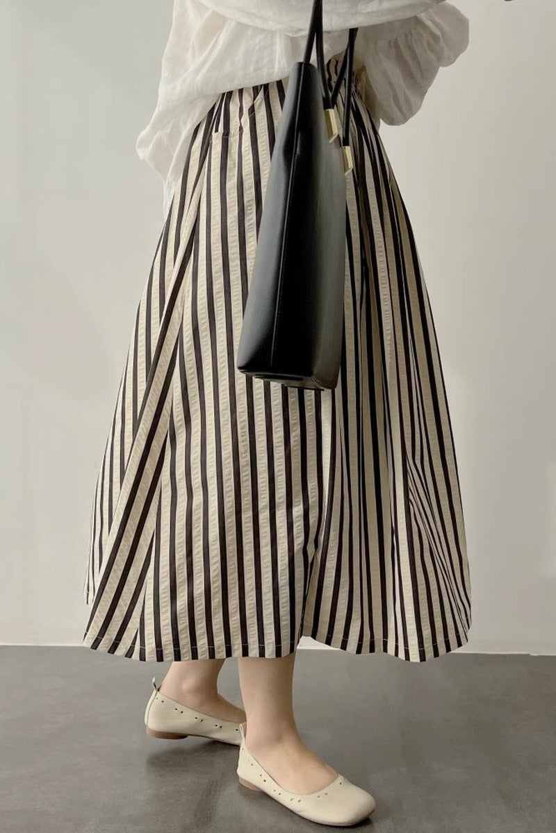 Striped Texture Umbrella Skirt