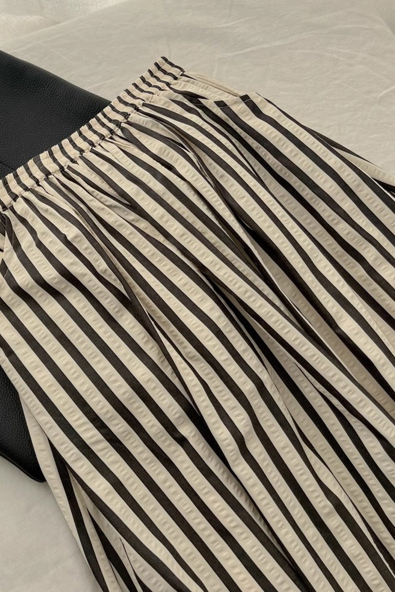 Striped Texture Umbrella Skirt