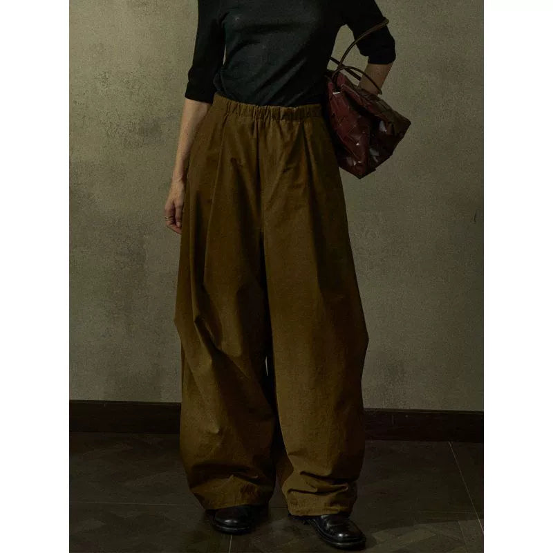 High-Waist Pleated Slacks