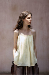 Pleated Suspender Backless Top